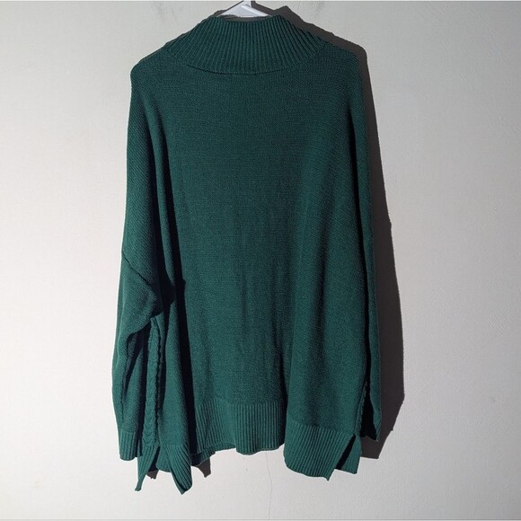 Crown & Ivy Green Cable Knit Chunky Mock Neck Sweater Women's Size 3X - Picture 4 of 6